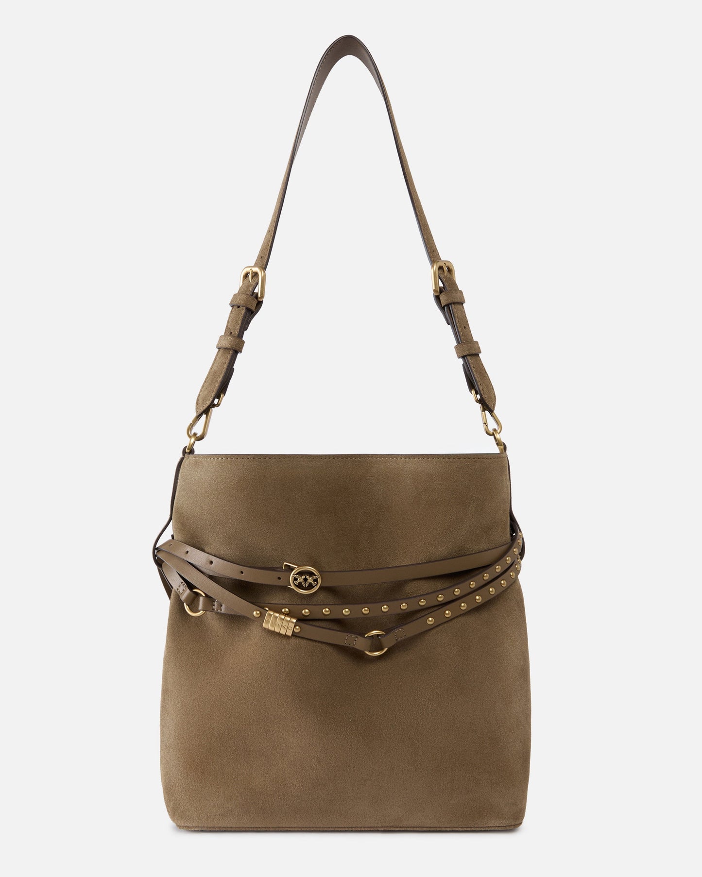 Belt Bag medium shoulder bucket bag in suede