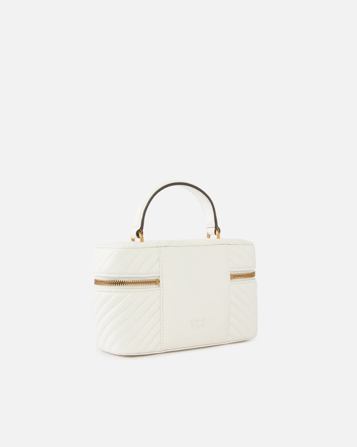 Small beauty case with shoulder strap in chevron nappa