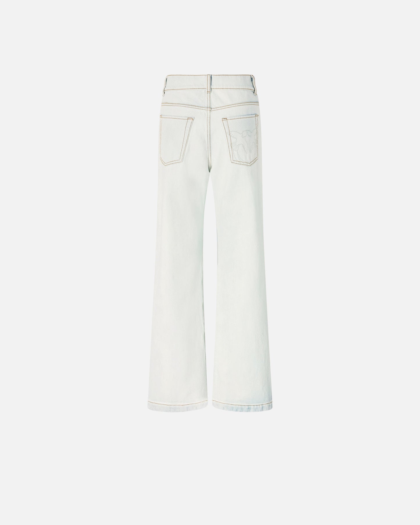 Jeans with contrasting fold-down waist