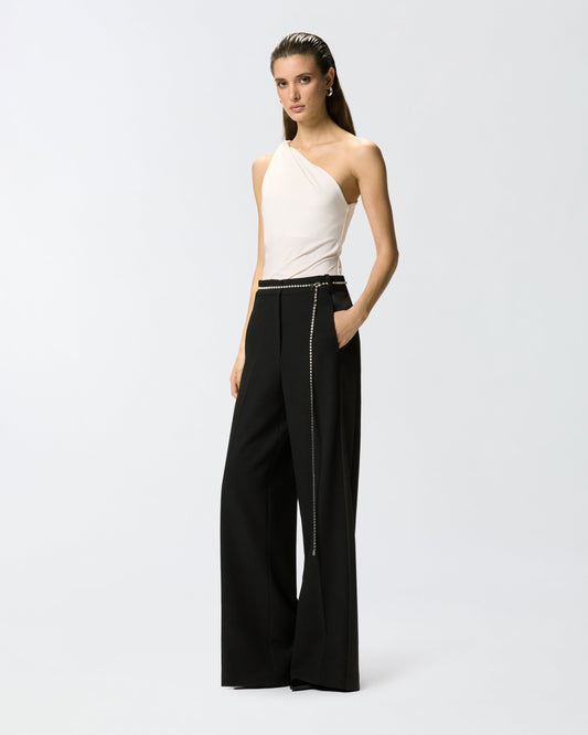 Trousers with jewel belt