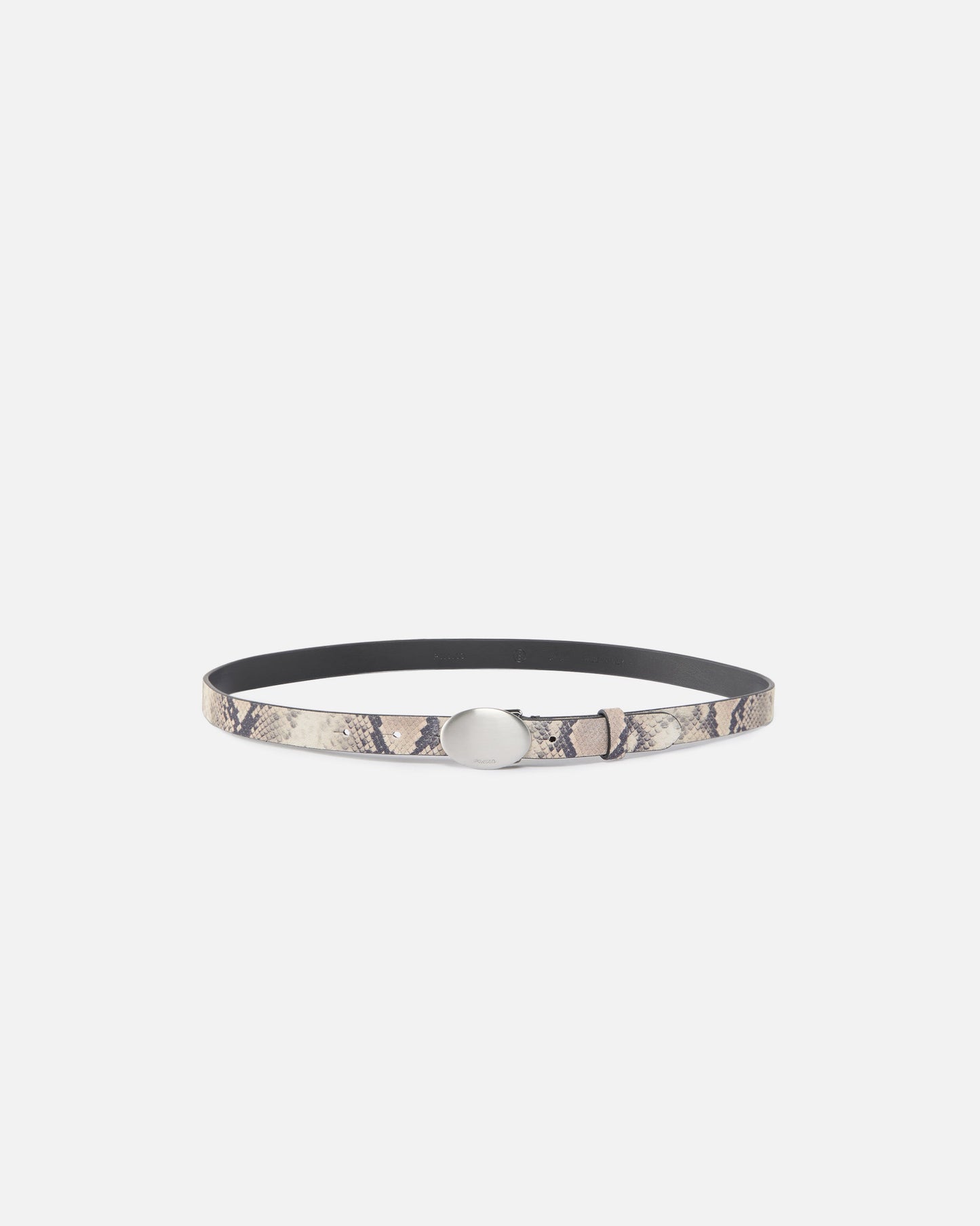 Python-print belt with oval buckle, 2 cm