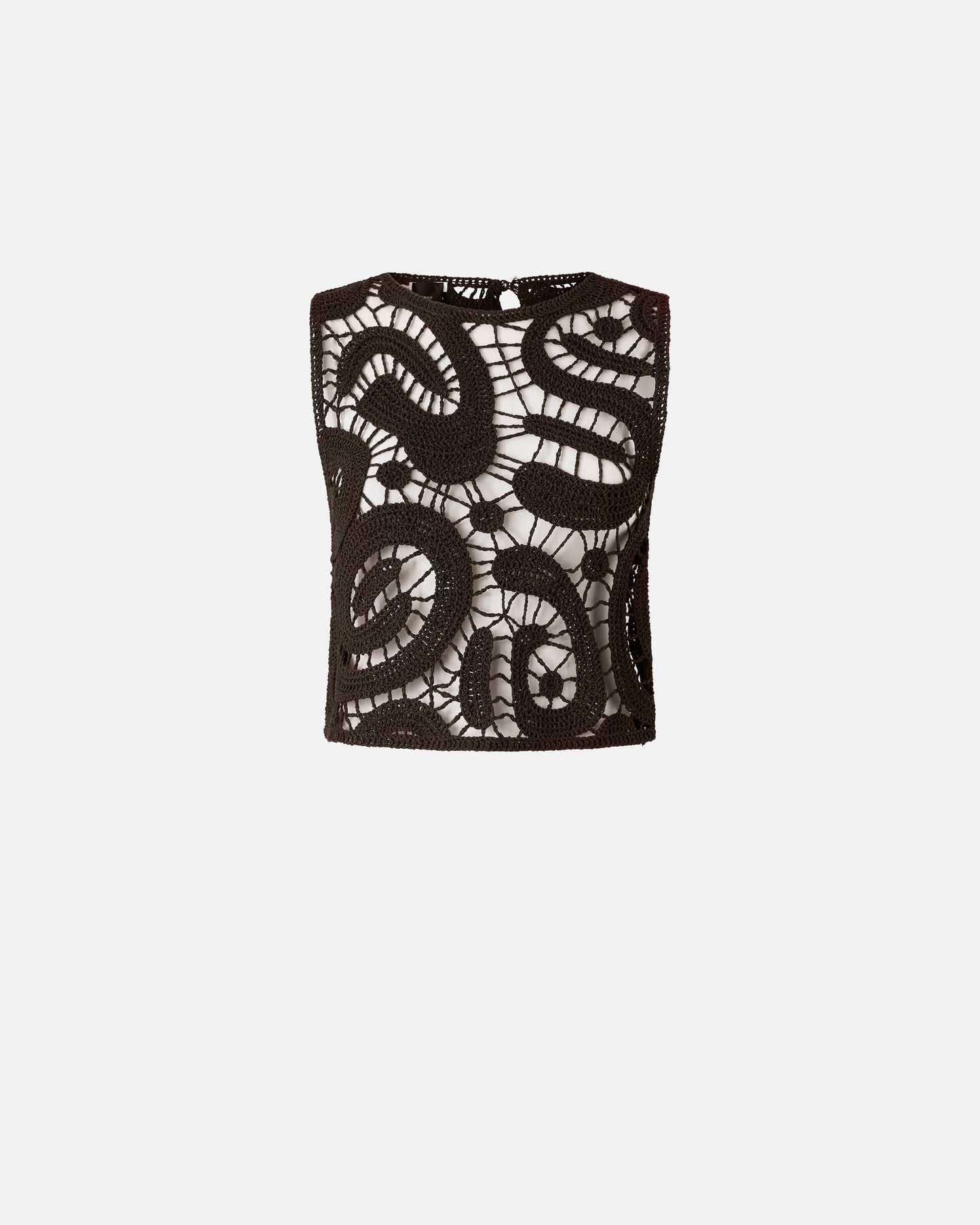 Geometric crocheted sleeveless top