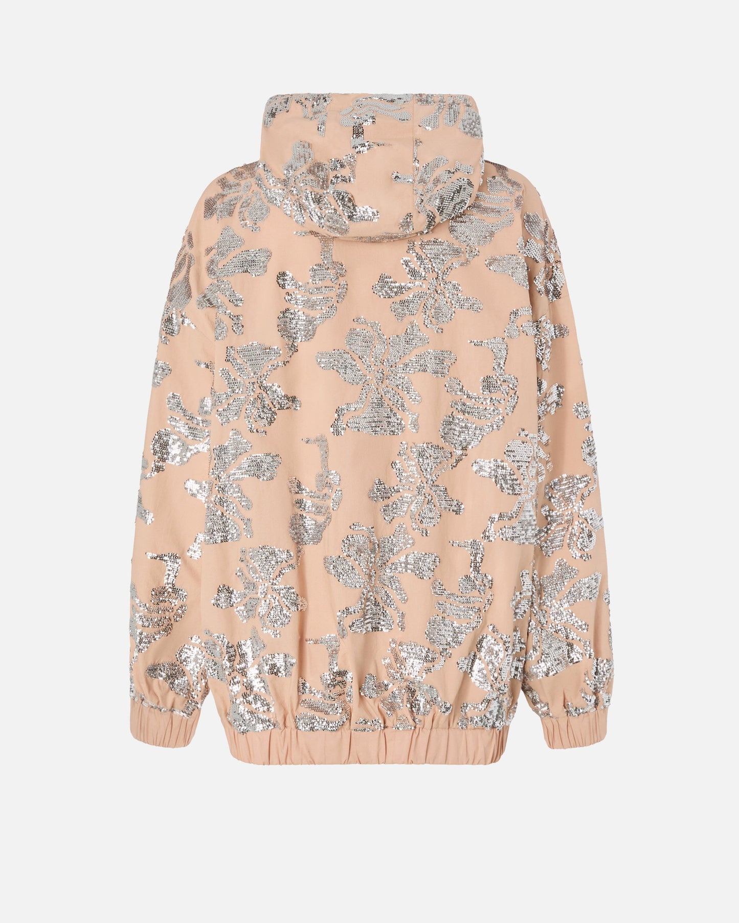 Bomber jacket with floral sequin embroidery