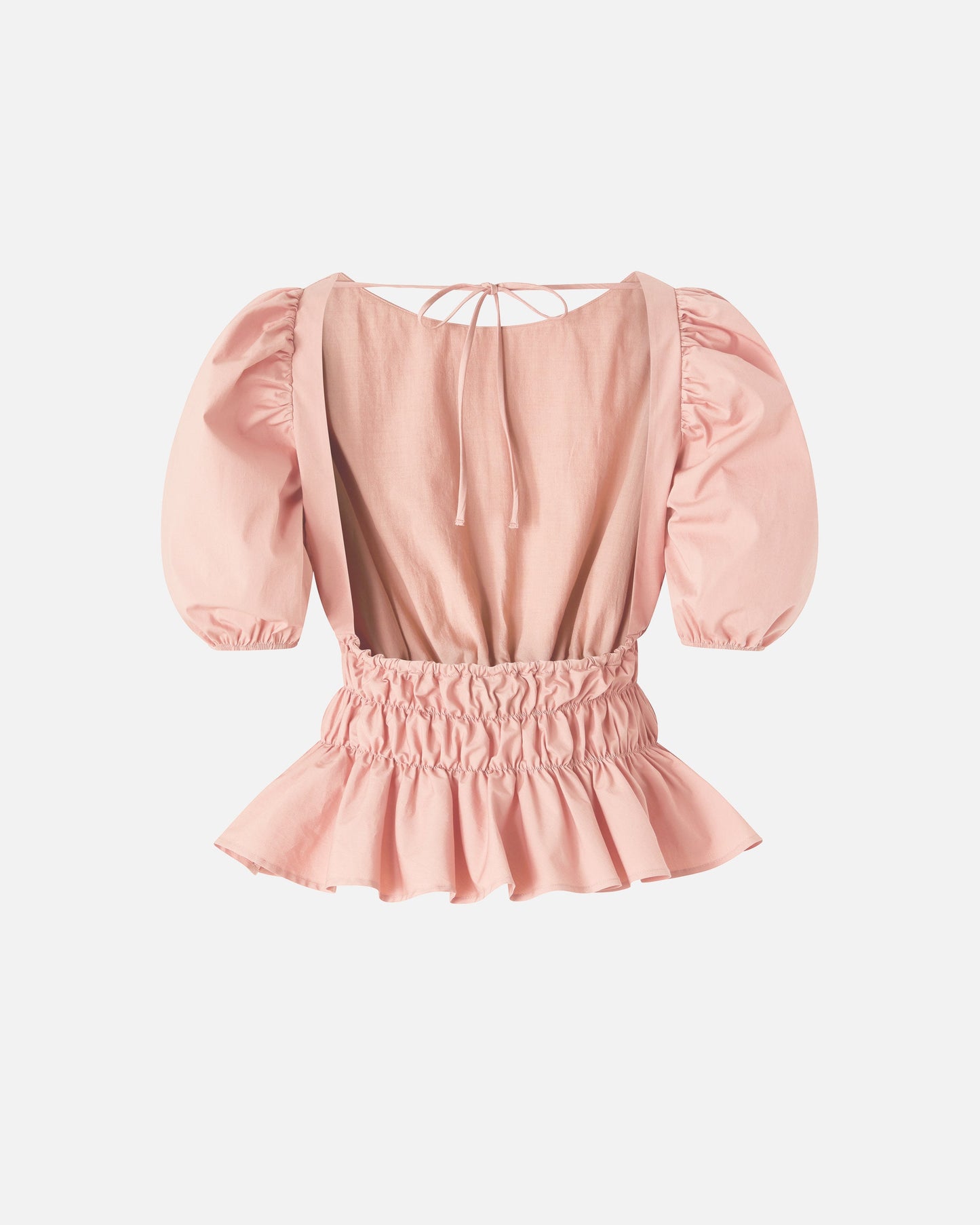 Cropped top with ruffles and open back