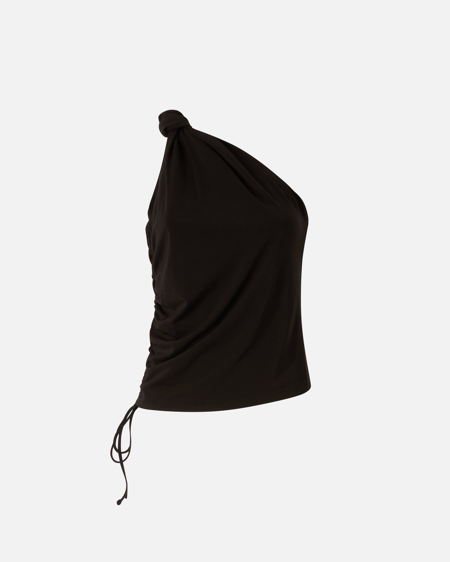 One-shoulder top with knot detail