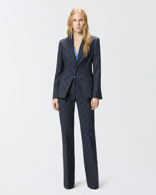Jacket with geometric and floral motif