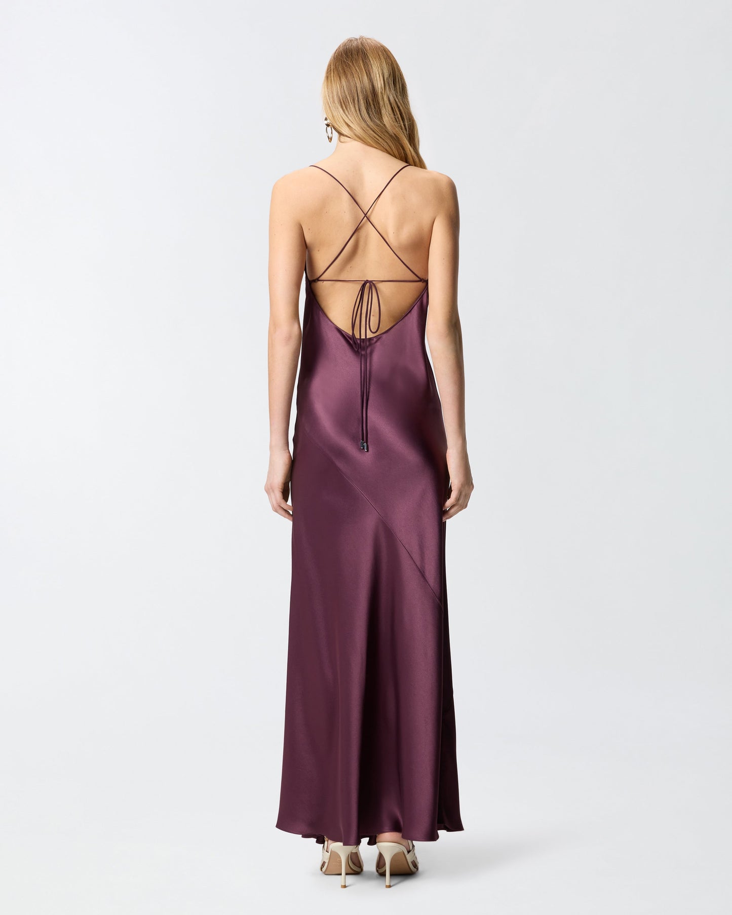 Long slip dress in satin