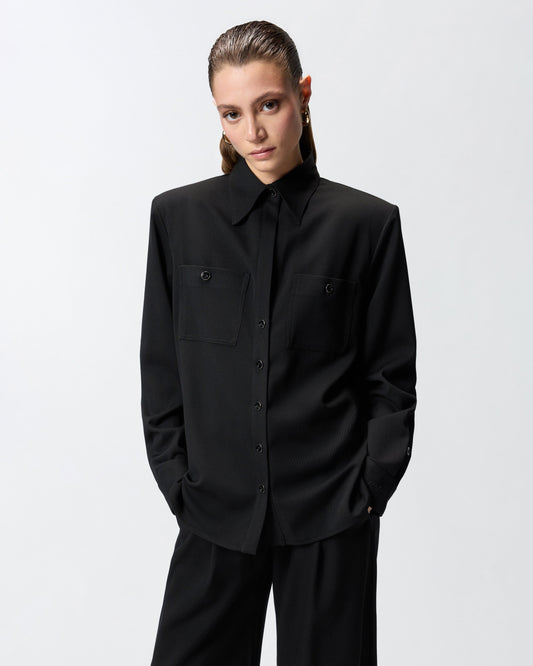 Stretch overshirt with pockets