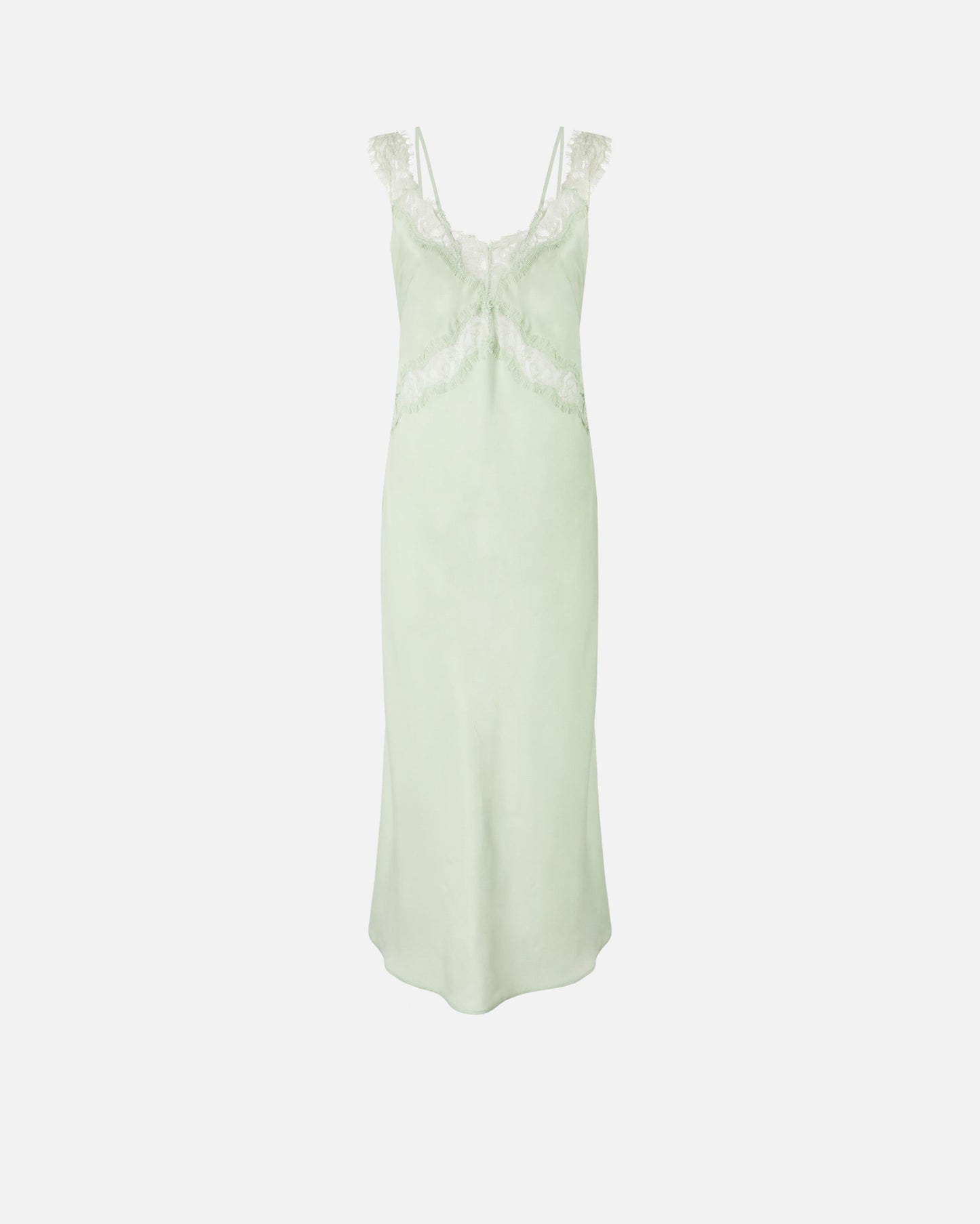 Midi slip dress with lace bands