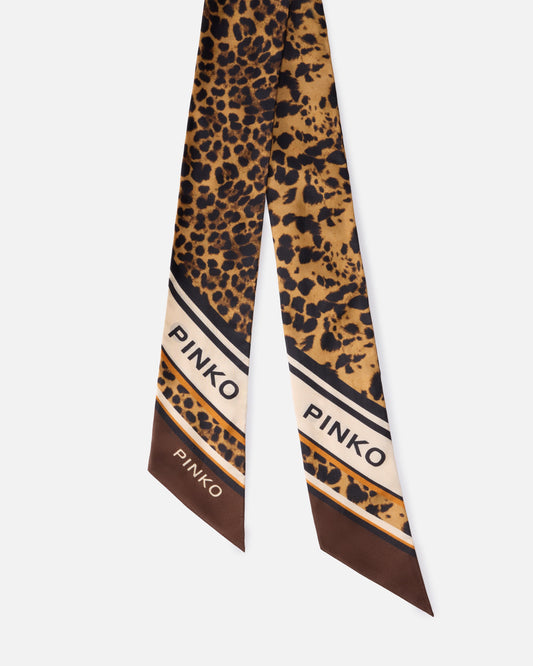Twilly scarf with leopard print