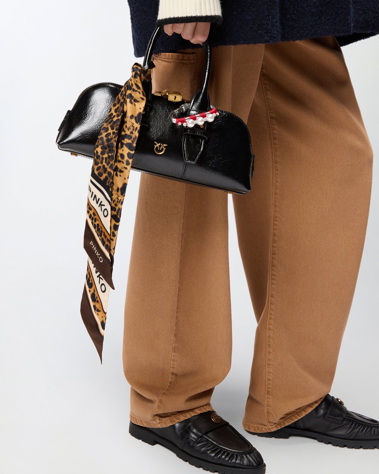 Twilly scarf with leopard print