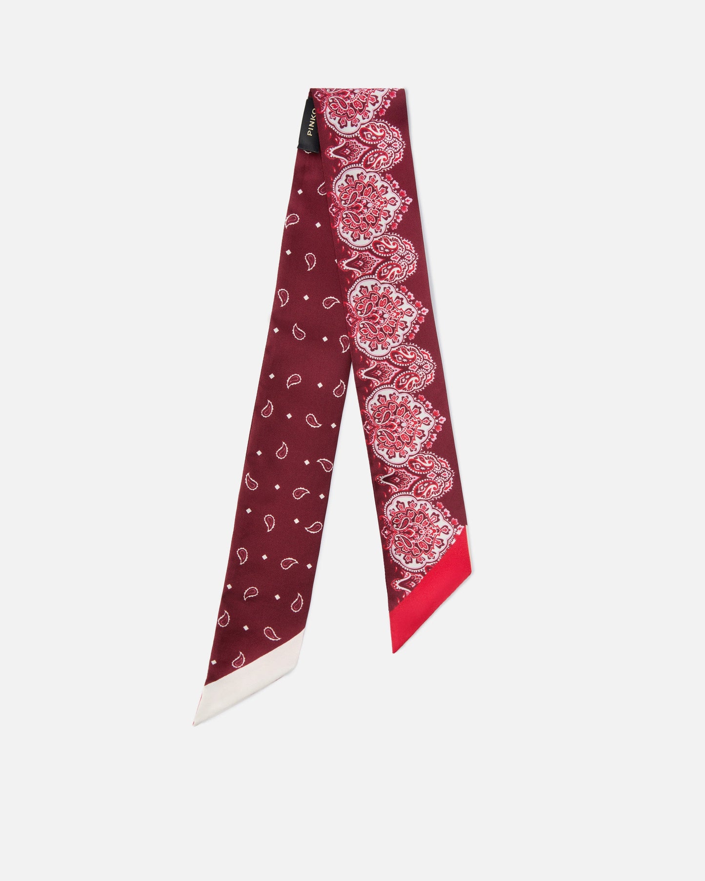 Thin scarf with floral paisley print