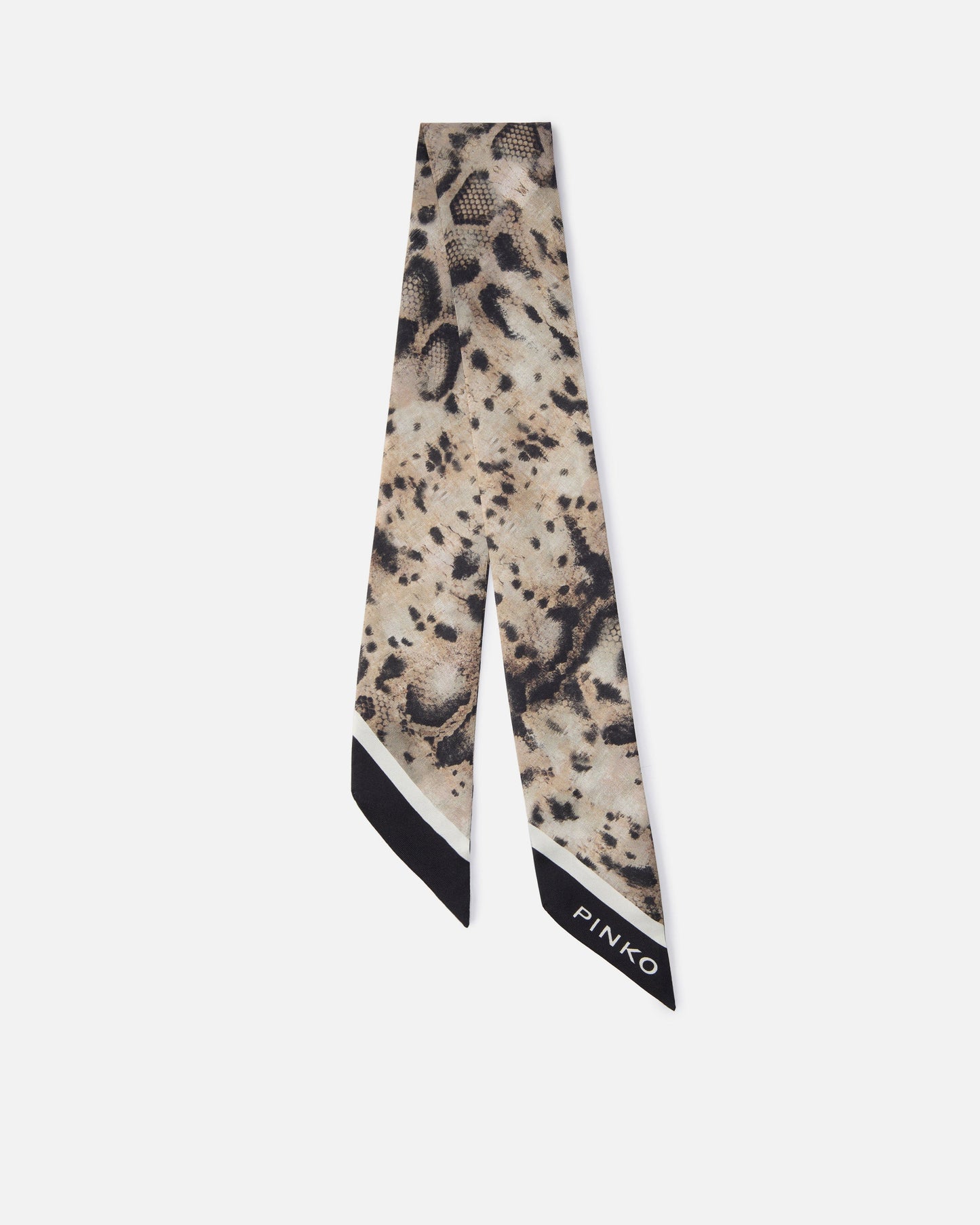 Thin scarf with snake print