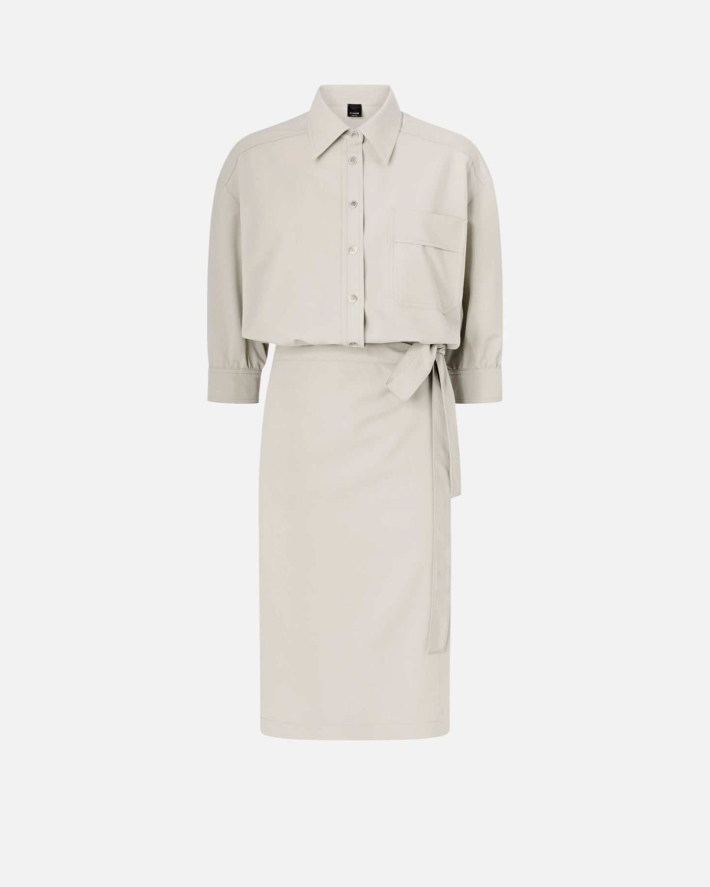 Midi dress with a shirt-style bodice