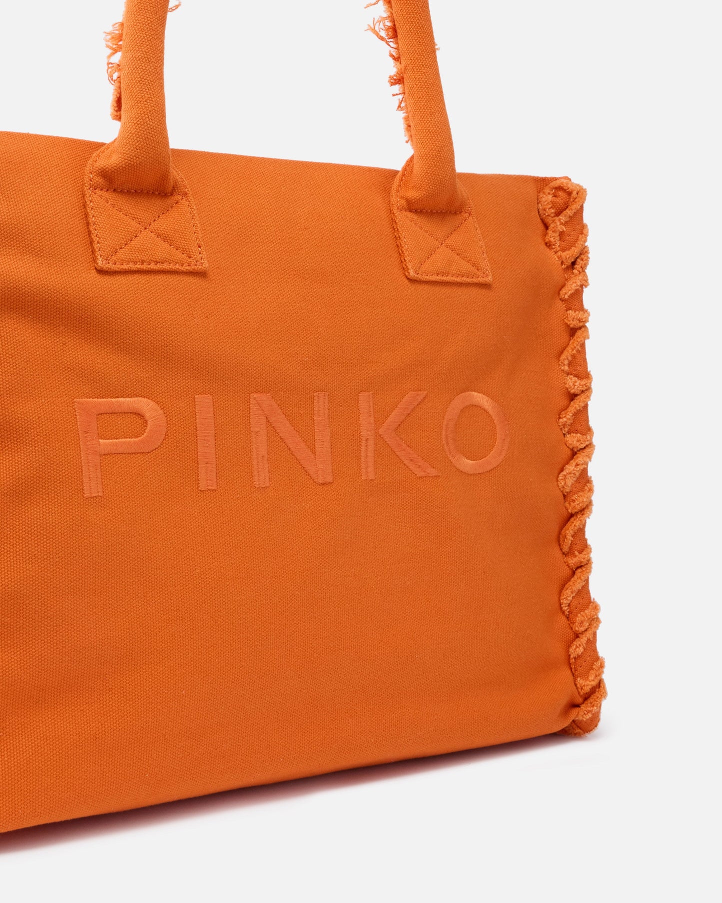 Medium Beach shopping tote in canvas with logo and fraying