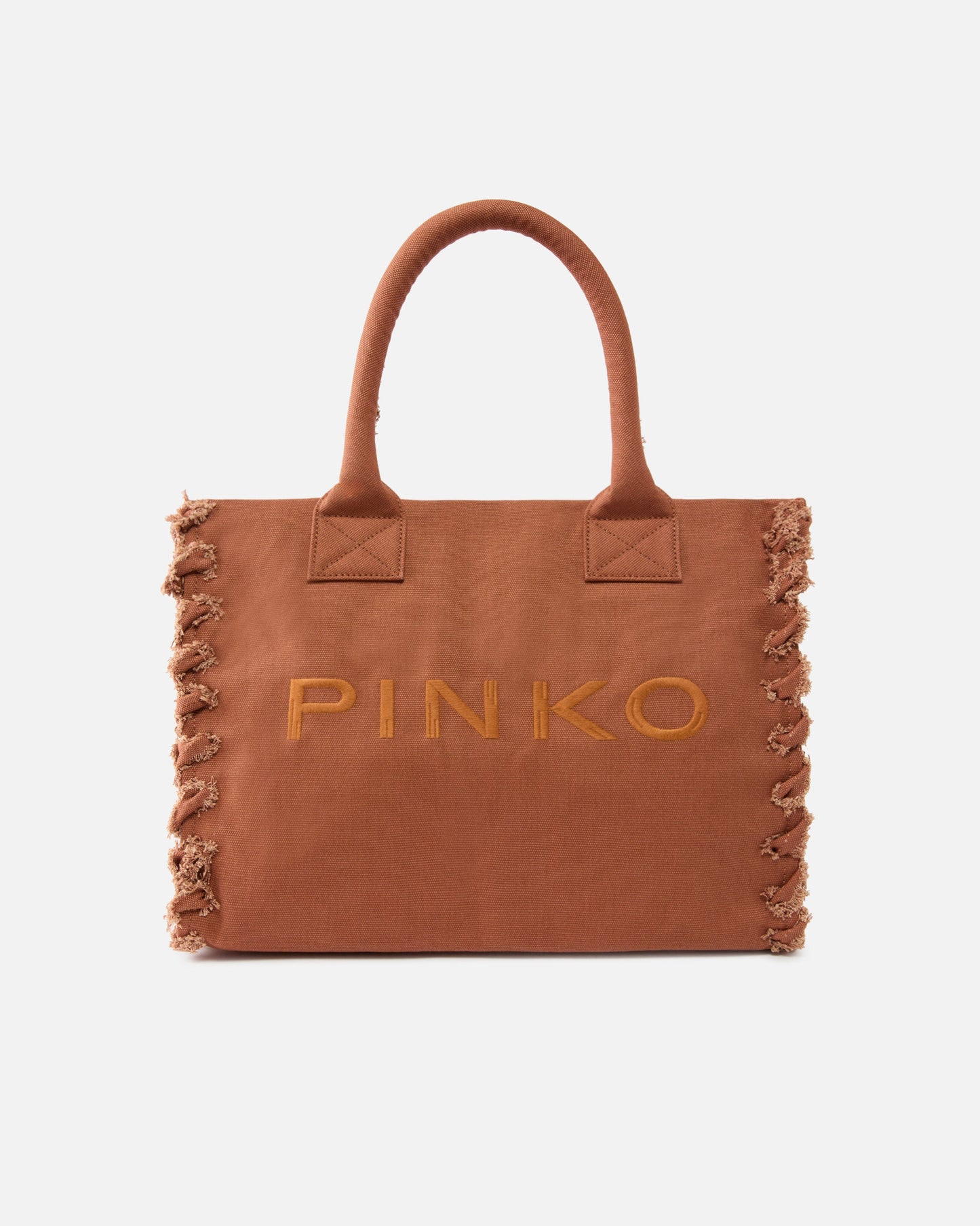 Medium Beach shopping tote in canvas with logo and fraying