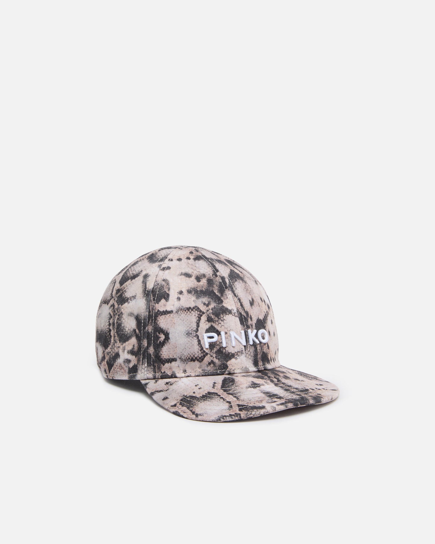 Cap with peak and snake print