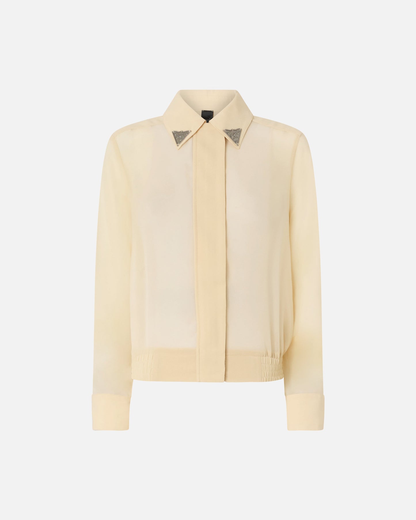 Semi-sheer shirt with metallic details
