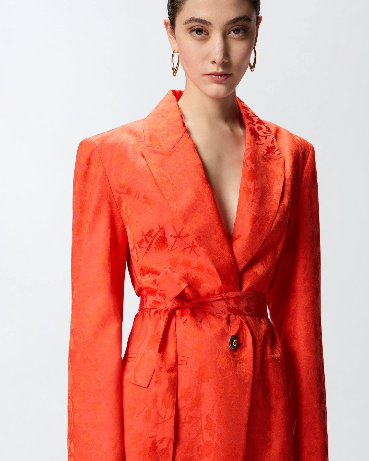 Floral jacquard kimono jacket