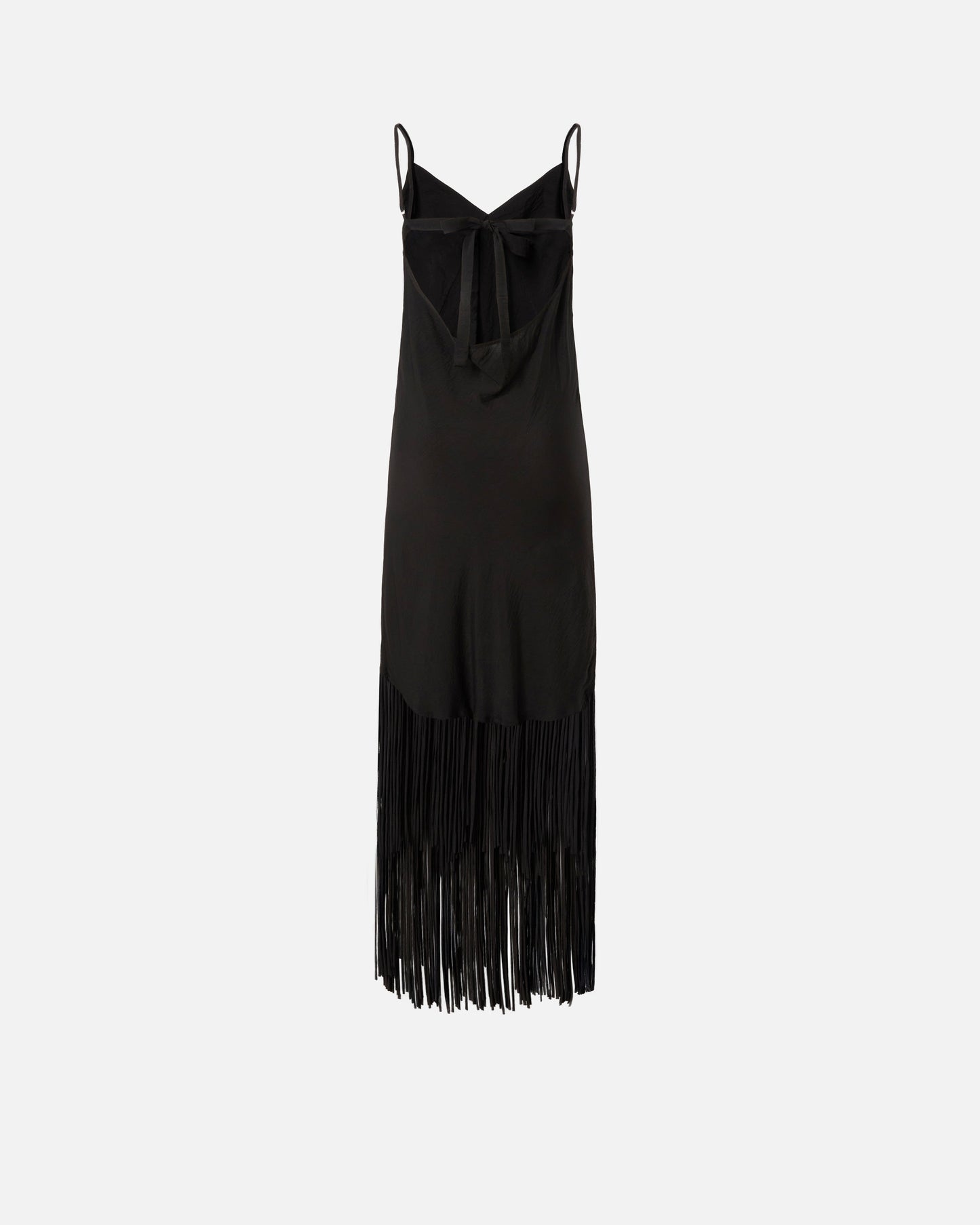 Long slip dress with fringing