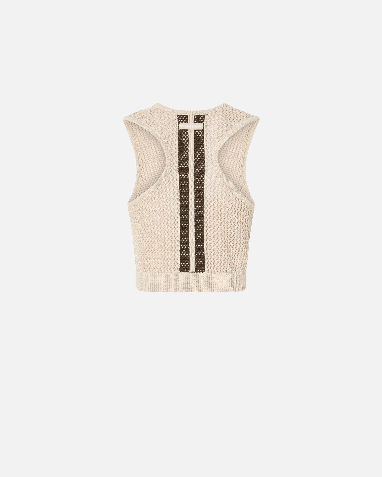 Sleeveless crop top with bands on the back
