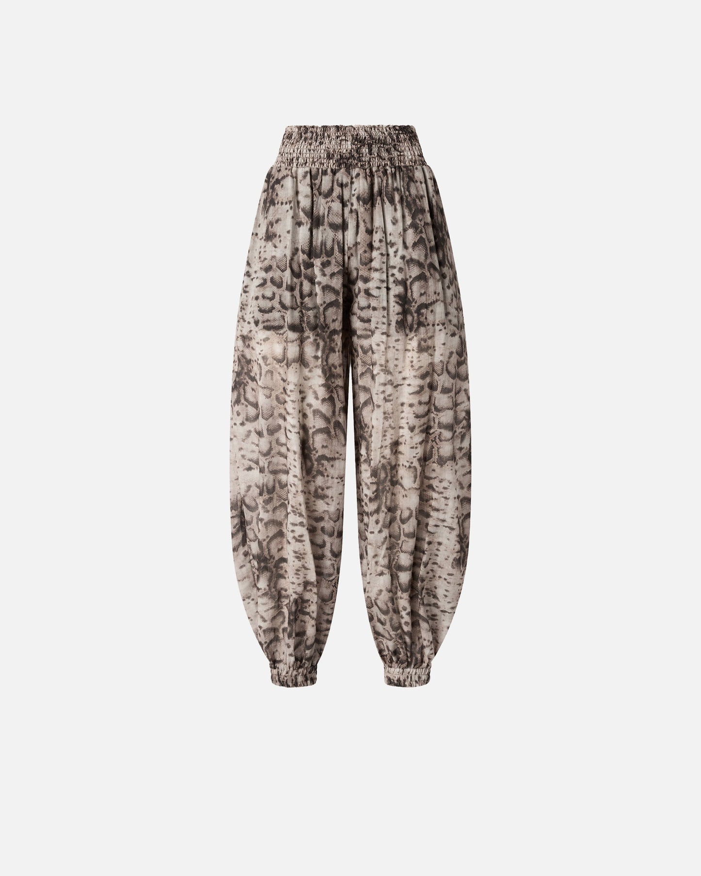 Wide-leg trousers with snake print