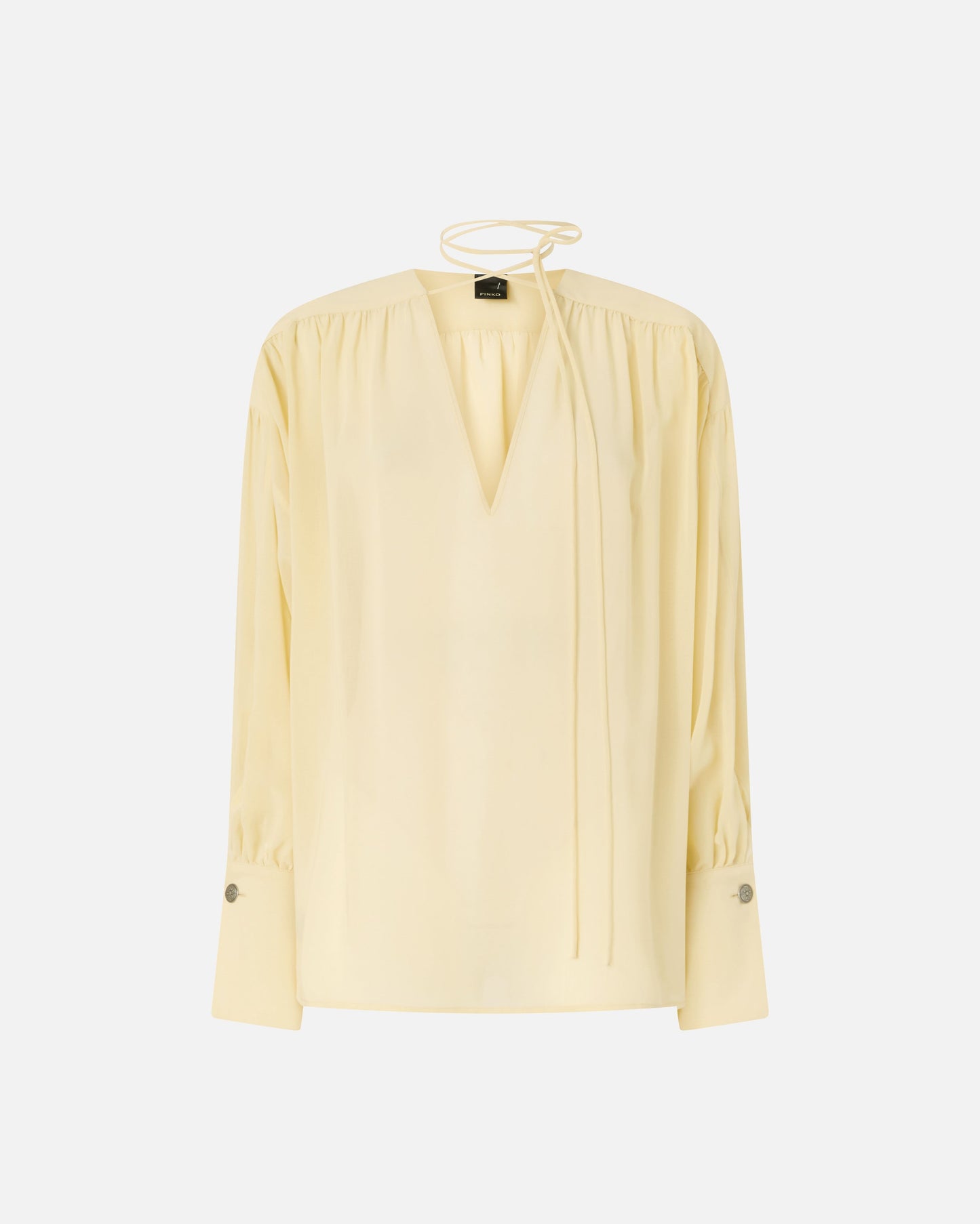 V-neck blouse with gathering