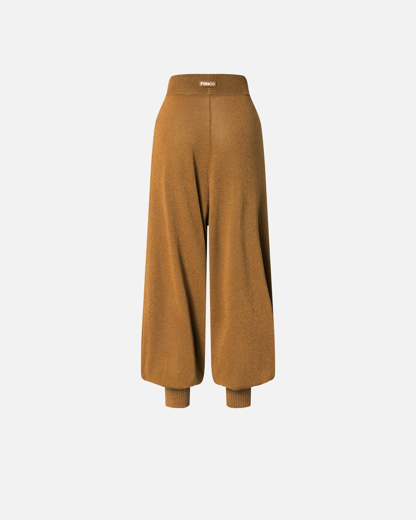 Wide-leg trousers with metallic yarn
