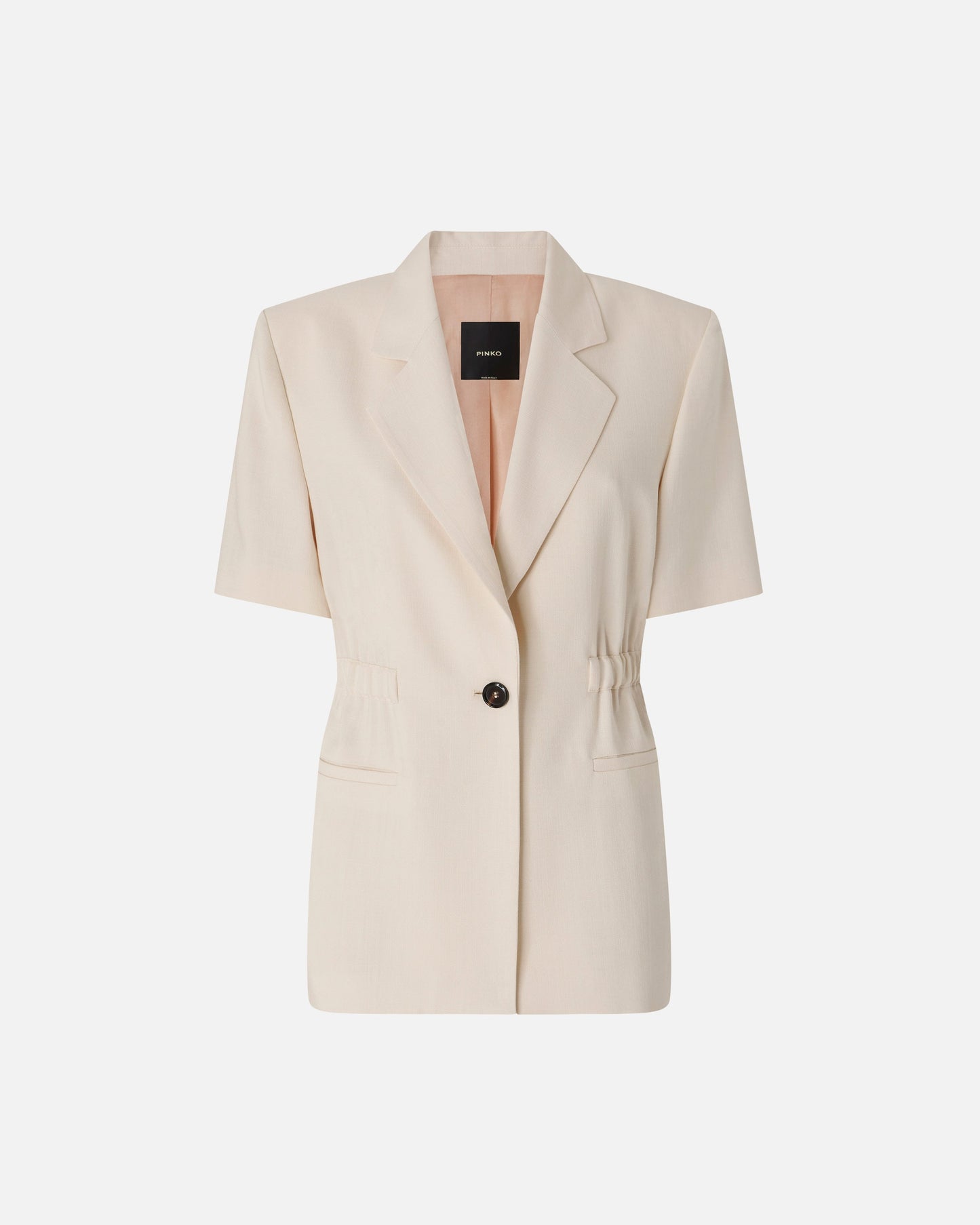 Short-sleeved jacket with elasticated waist
