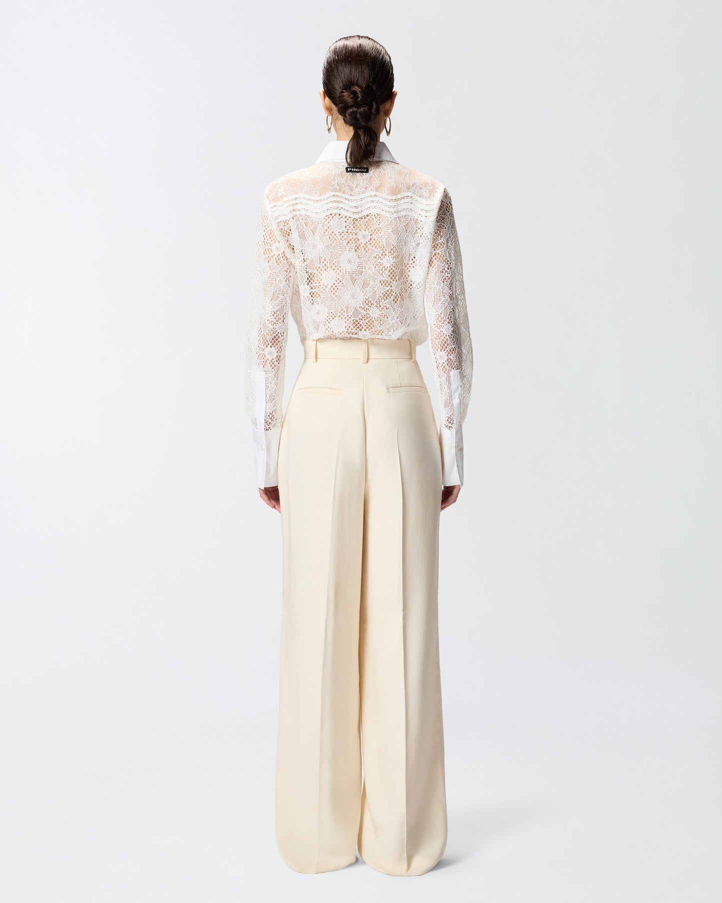 Straight-cut trousers with pressed pleat detail
