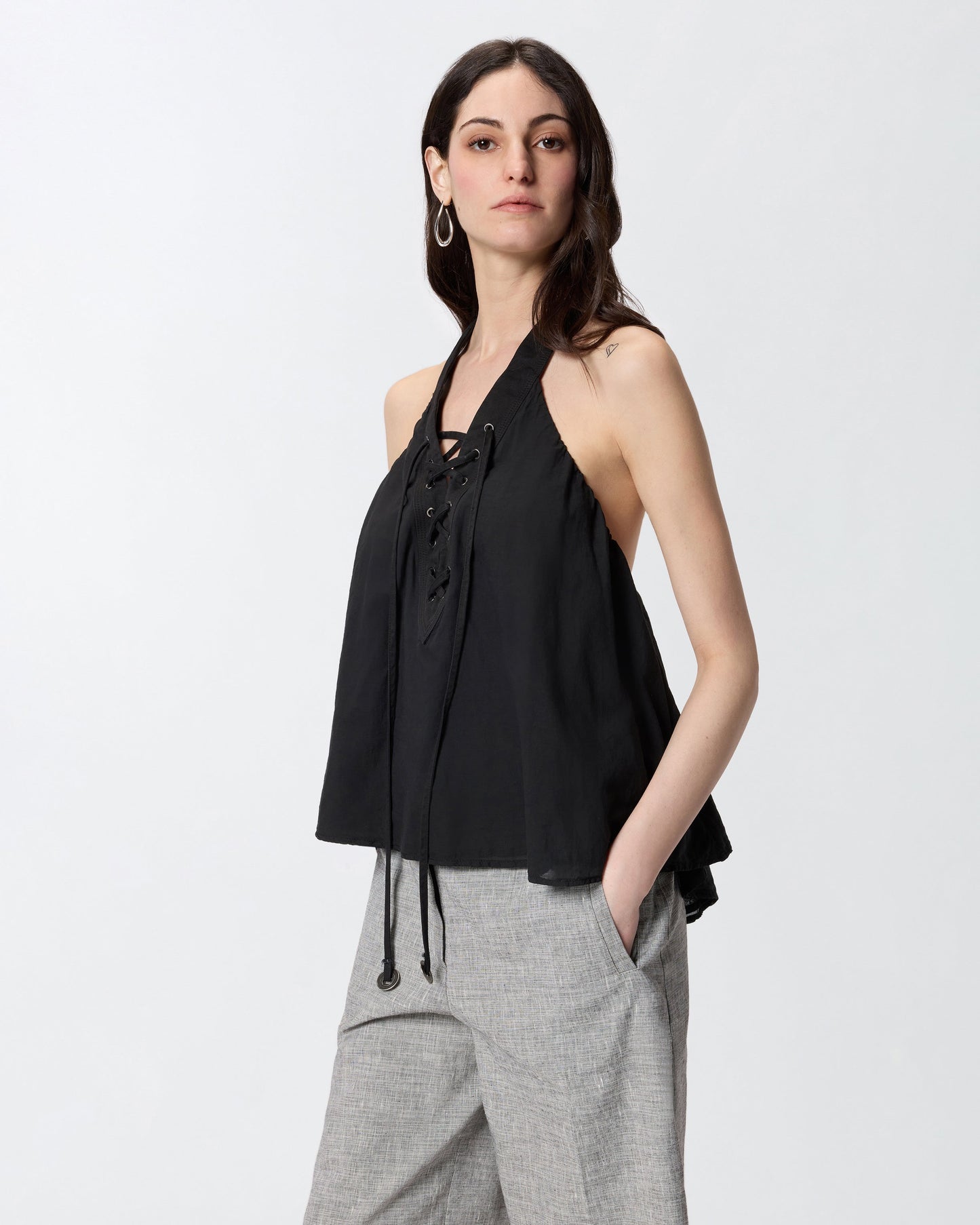 Lightweight top with laces and Texan details