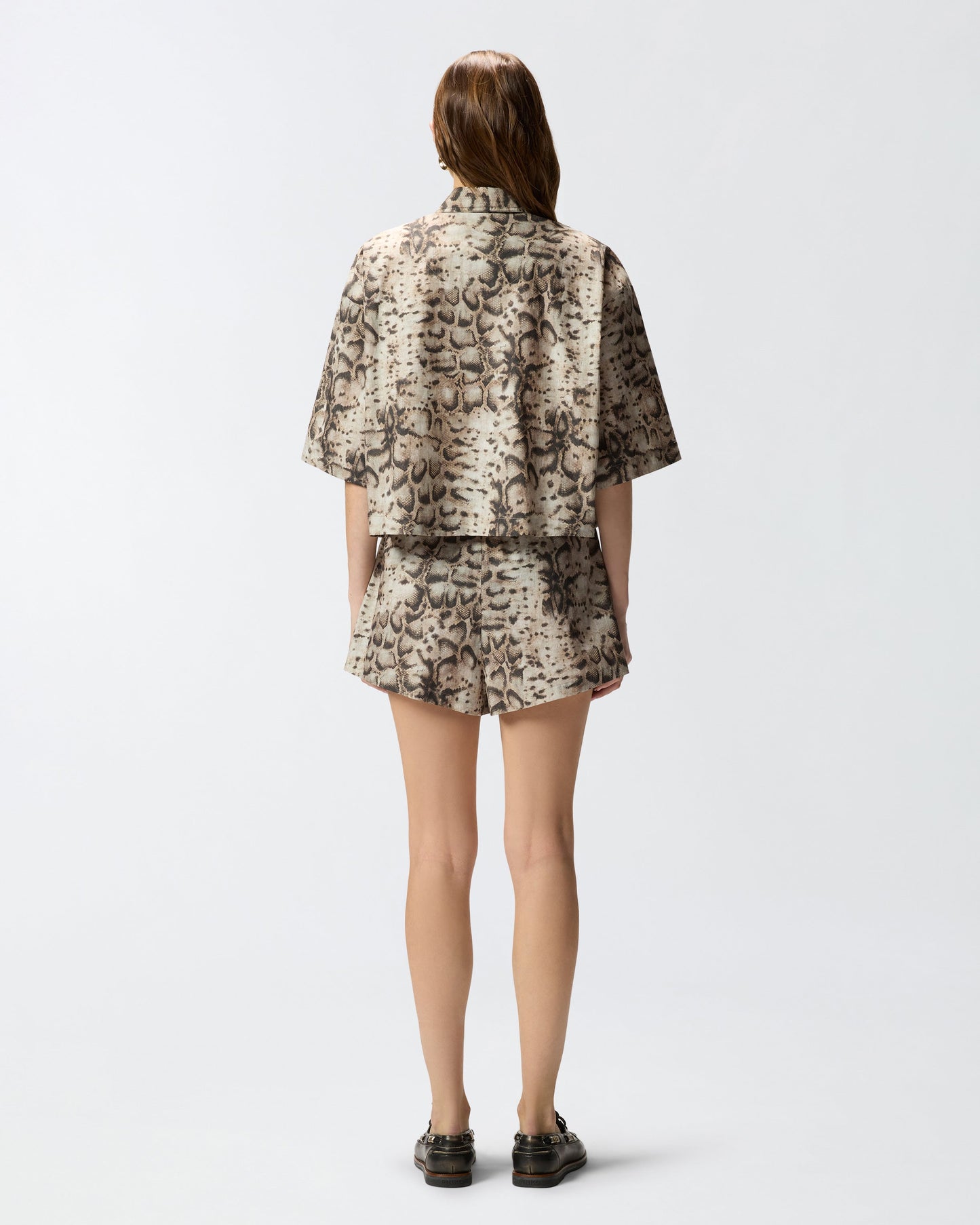 Snake-print shorts