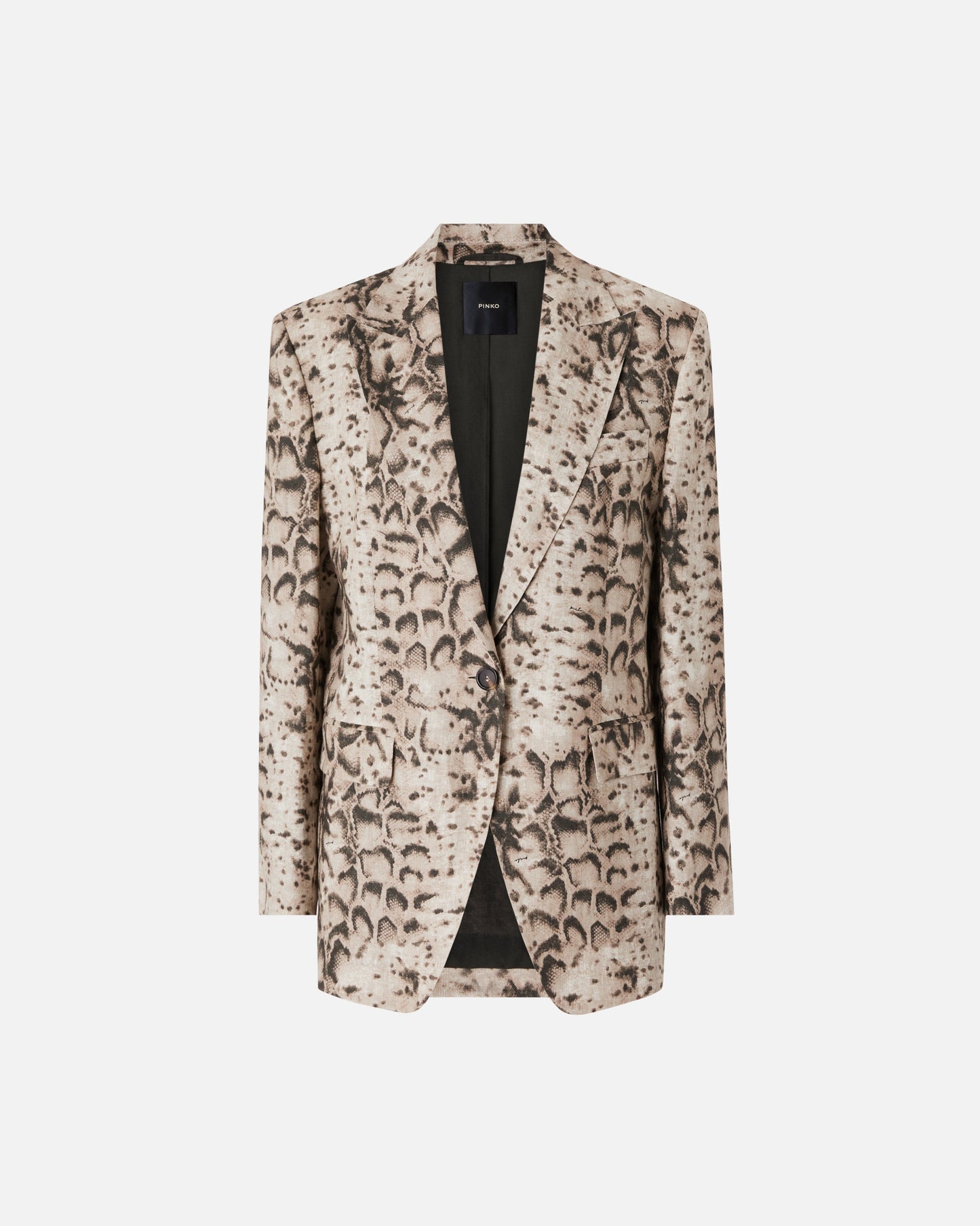 Linen jacket with snake print
