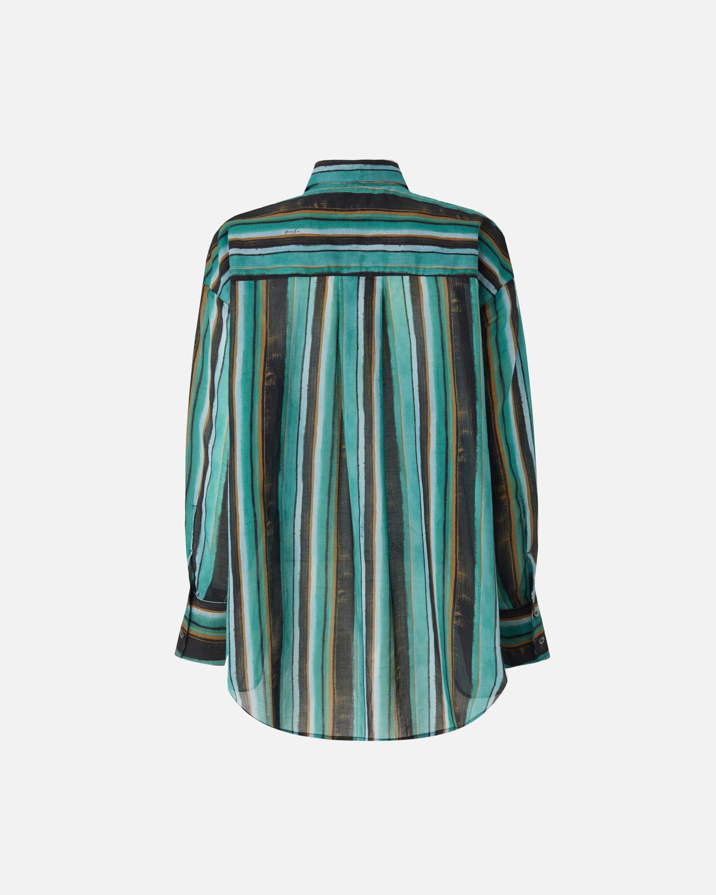 Cotton shirt with brushstroke-effect stripes