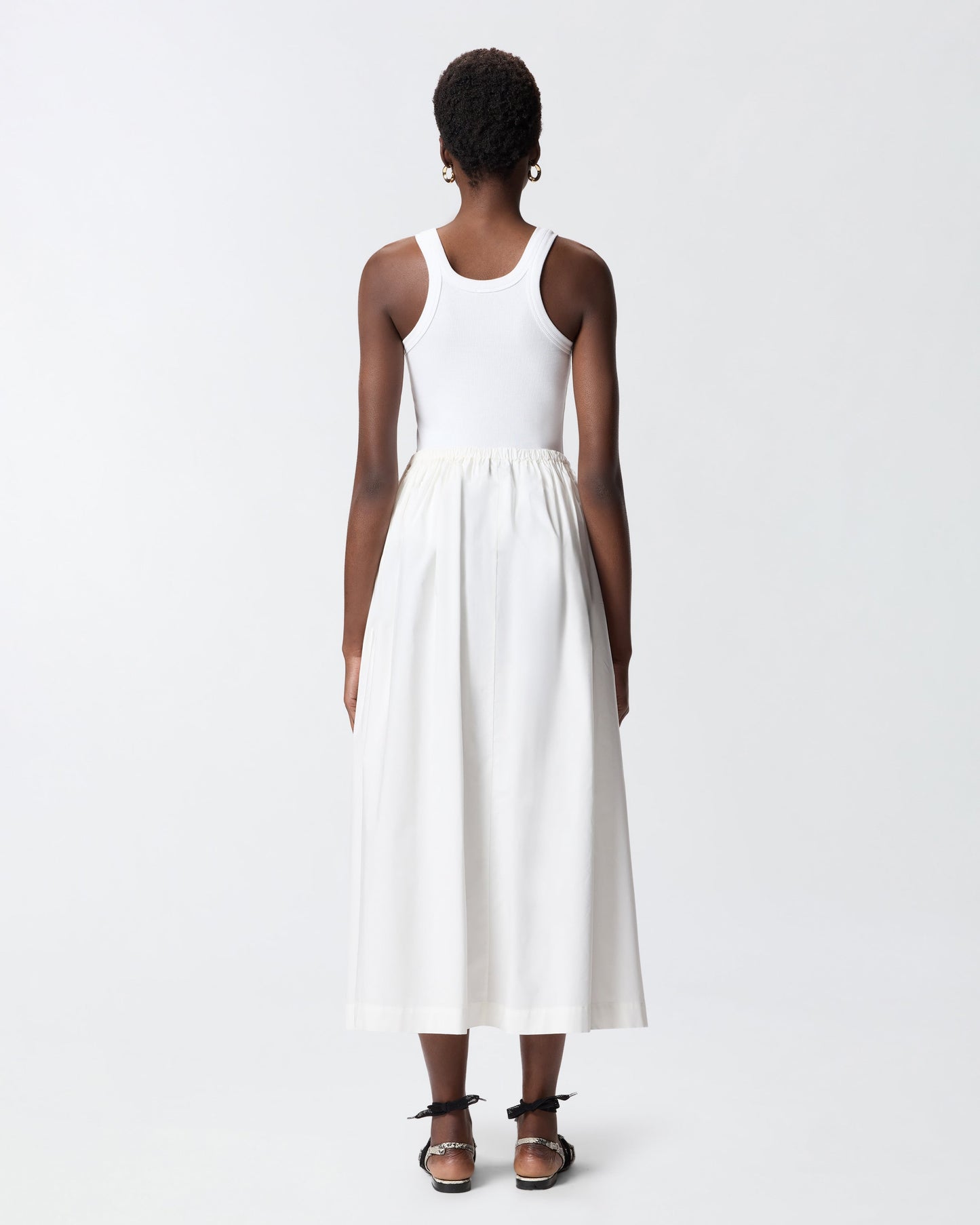 Long skirt with elasticated waist