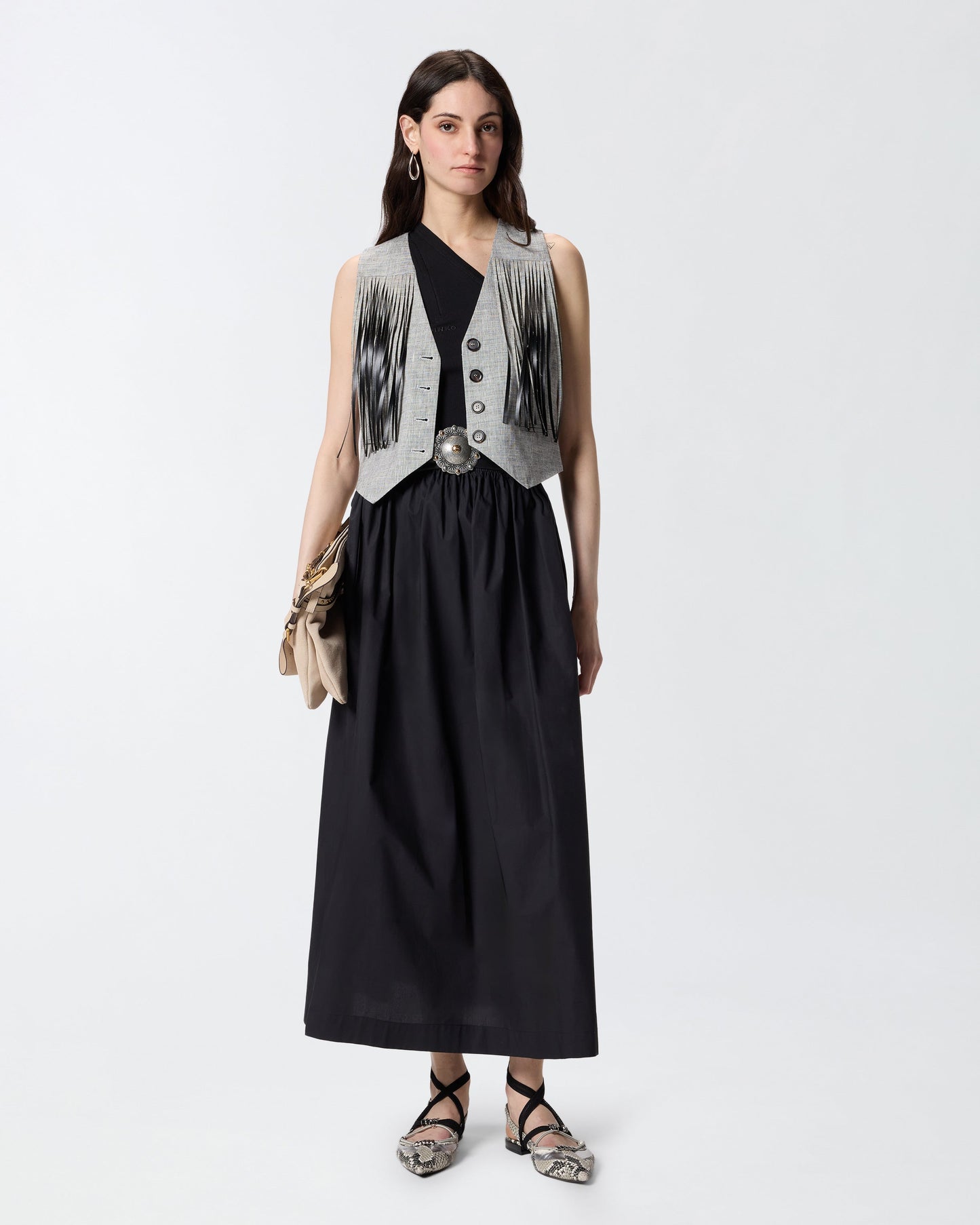 Long skirt with elasticated waist