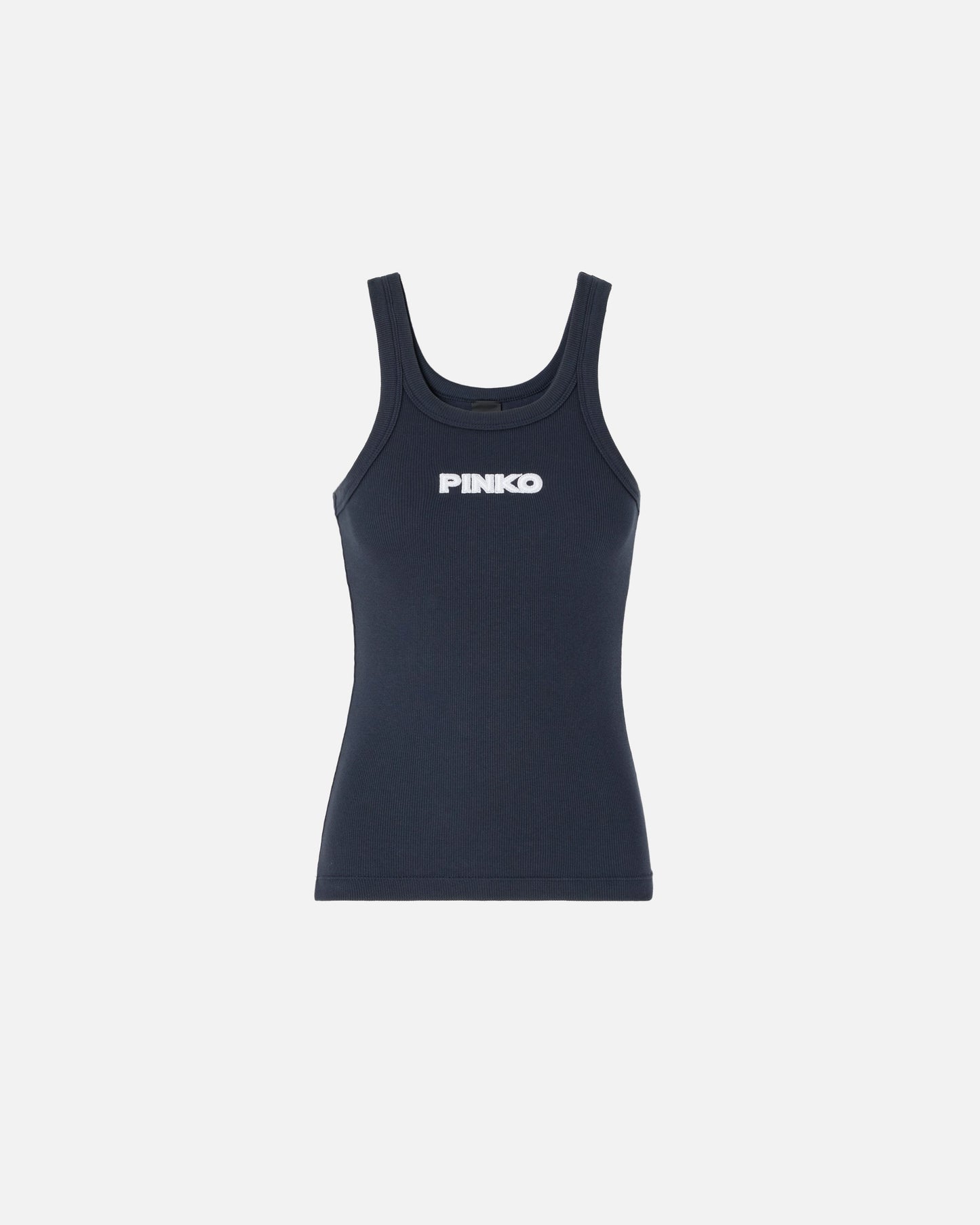 Ribbed vest top with logo 3D logo