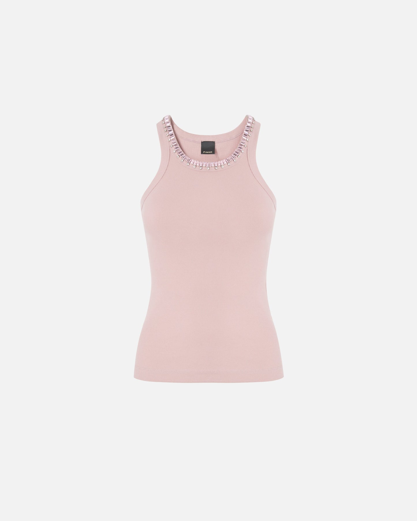 Ribbed top with bejewelled embellishment