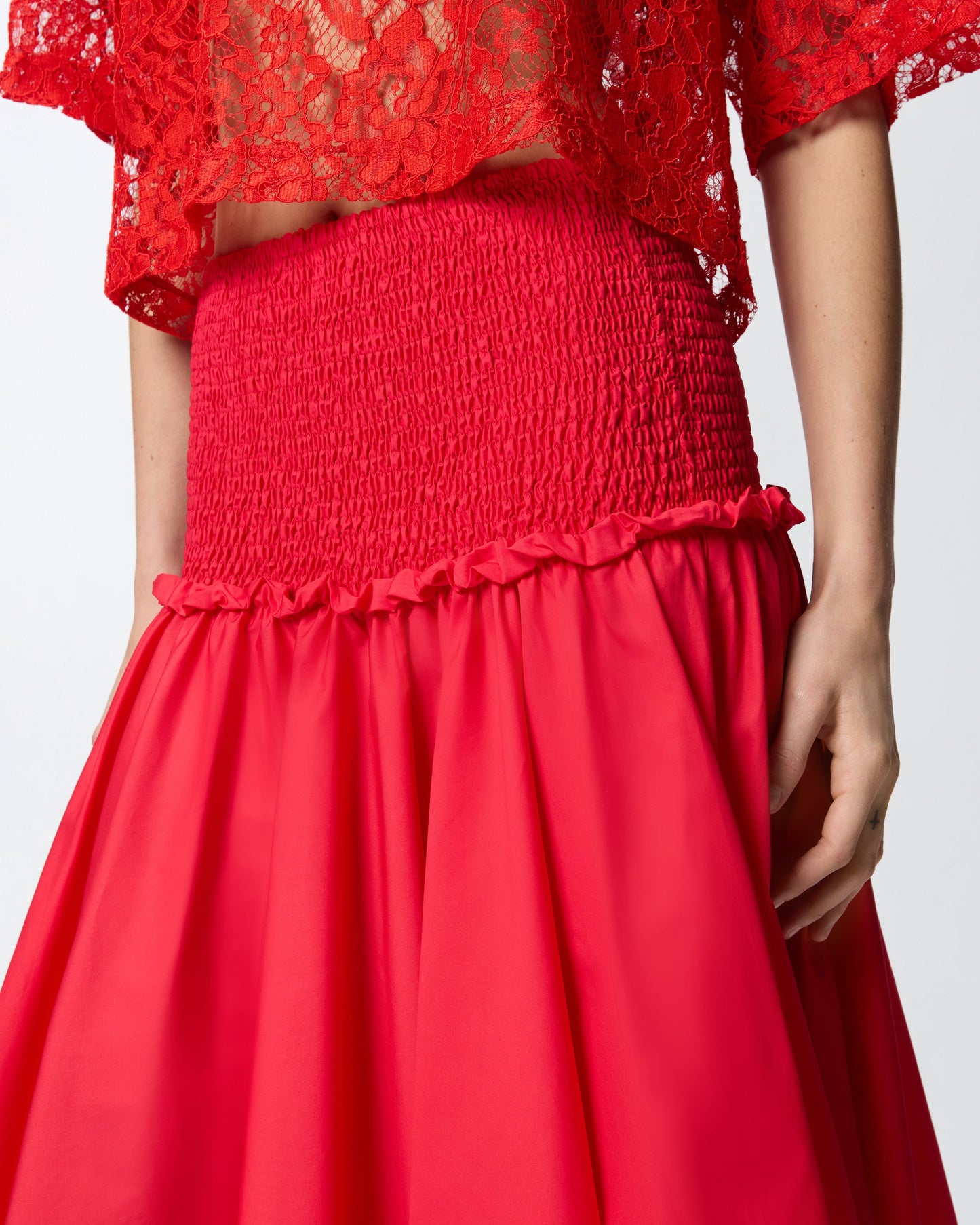 Midi skirt with elasticated band