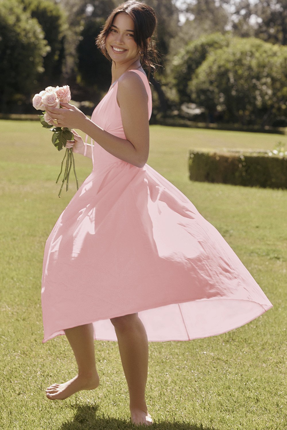 Elegantes V-Ausschnitt Schwingkleid mit Blumenmuster🌺Kaufe 2, versandkostenfrei