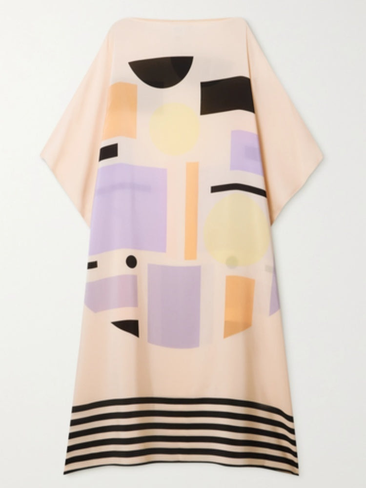 Pink Marshmallow Stripe Caftan