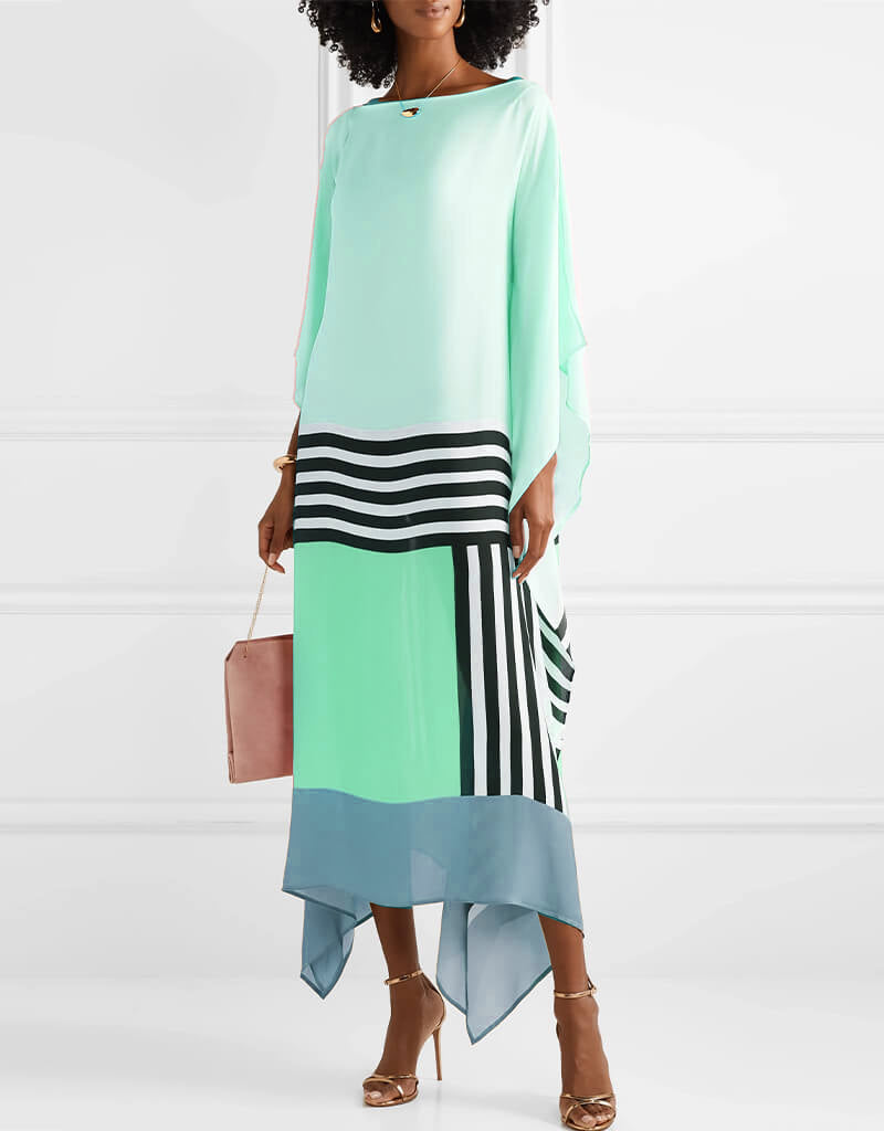 Pink kaftan with candy stripes