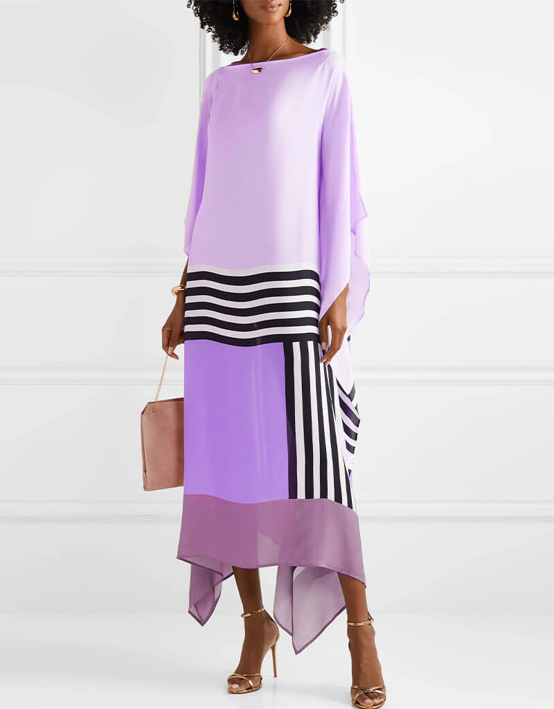 Pink kaftan with candy stripes