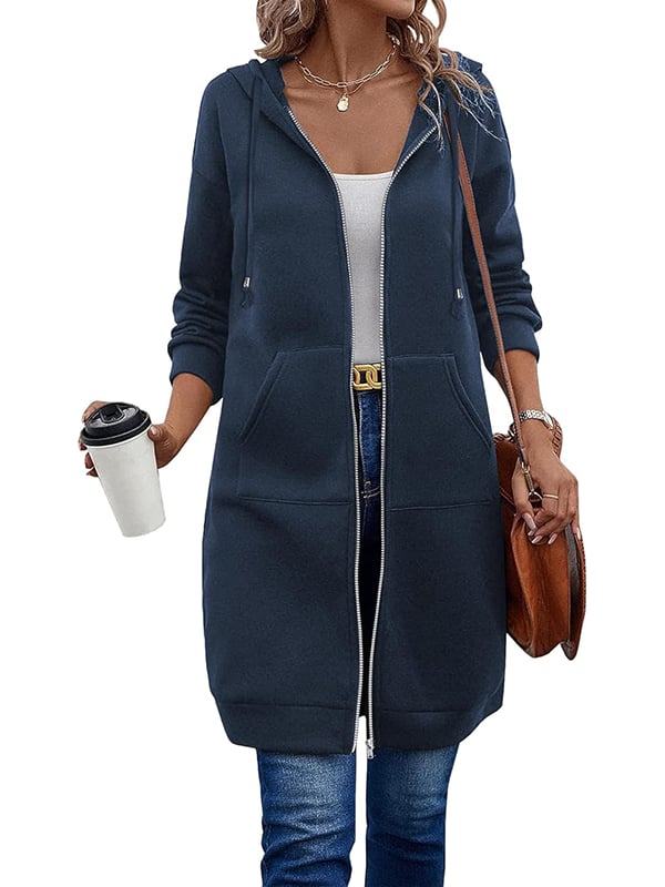 Women Casual Zip up Fleece Hoodies
