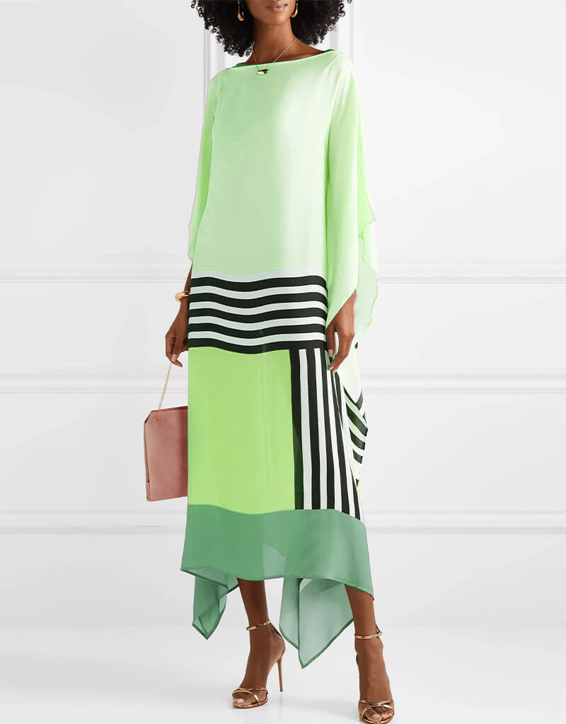 Pink kaftan with candy stripes