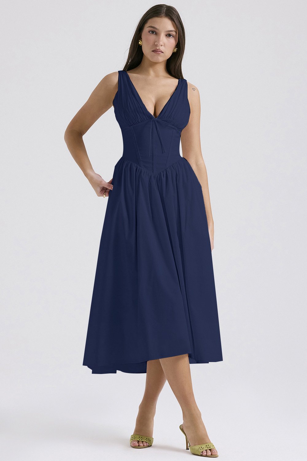 Elegantes V-Ausschnitt Schwingkleid mit Blumenmuster🌺Kaufe 2, versandkostenfrei