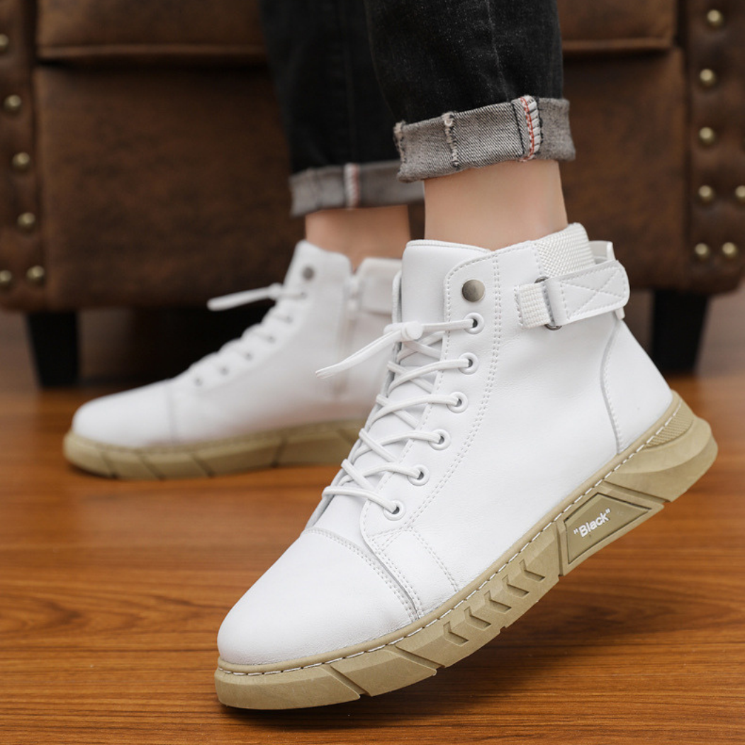 Men's Genuine Leather Boots | Casual & Versatile | Waterproof & Fleece-Lined