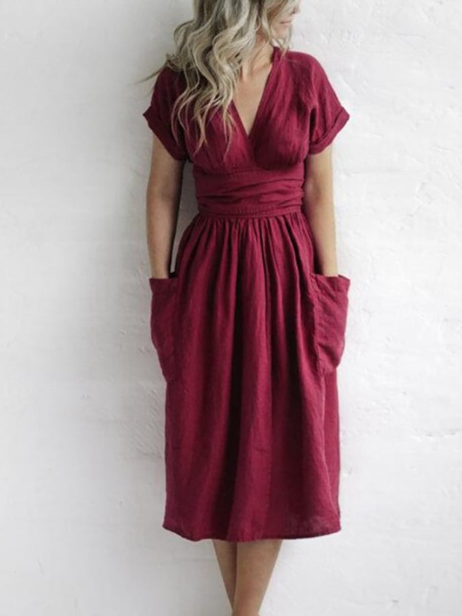 Leinenkleid mit Schnürung
