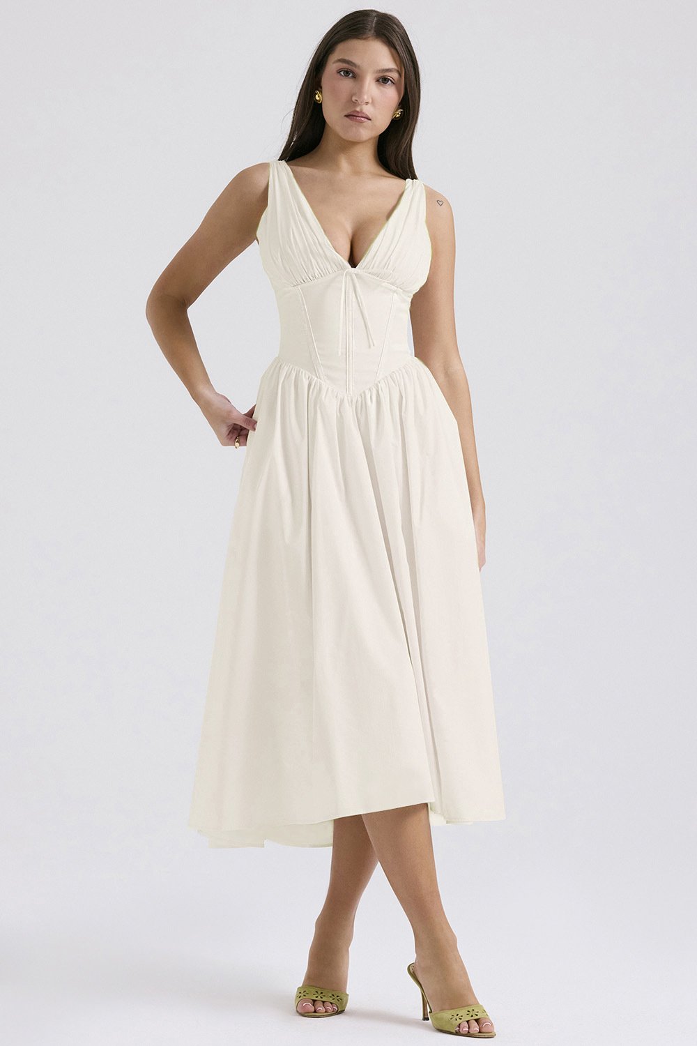Elegantes V-Ausschnitt Schwingkleid mit Blumenmuster🌺Kaufe 2, versandkostenfrei