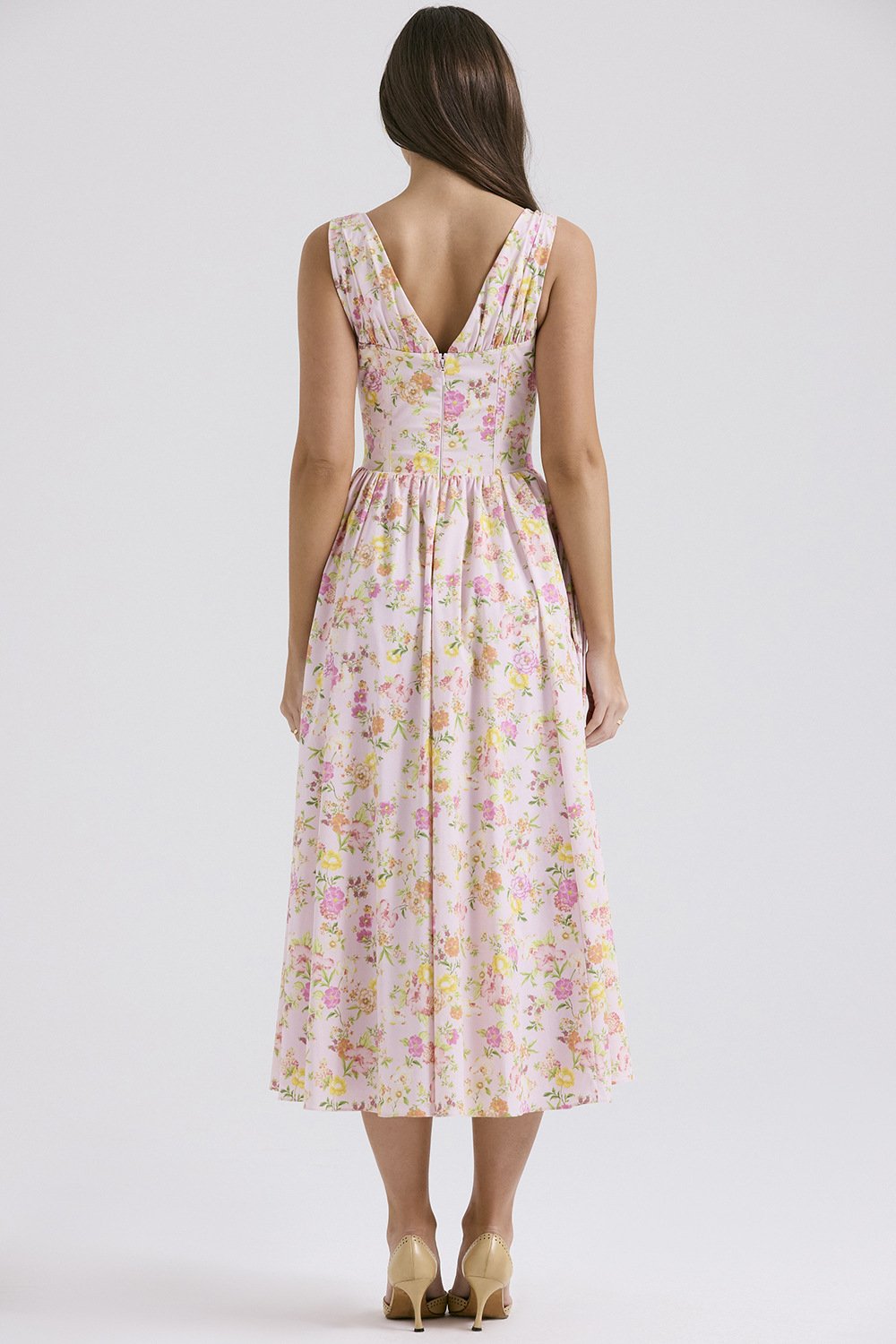 Elegantes V-Ausschnitt Schwingkleid mit Blumenmuster🌺Kaufe 2, versandkostenfrei